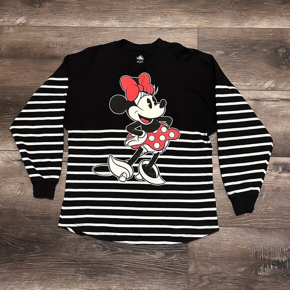 Disney Store Parks Spirit Jersey Minnie Mouse Forever Black White Striped,XSmall - Picture 4 of 9